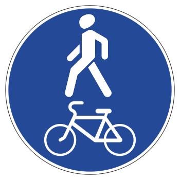 Дорожный знак 4.5.2 «Пешеходная и велосипедная дорожка с совмещенным движением»